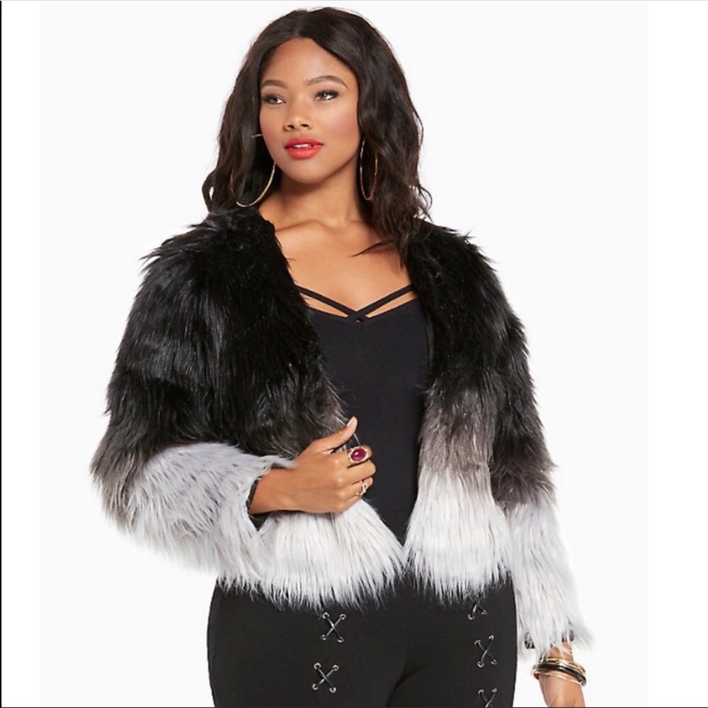 FOX EMPIRE COLLECTION OMBRÉ FAUX FUR COAT-1